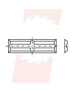 Wisselmes 30x5.5x1.1 Z=4 met gekruiste ruggroef - kruis